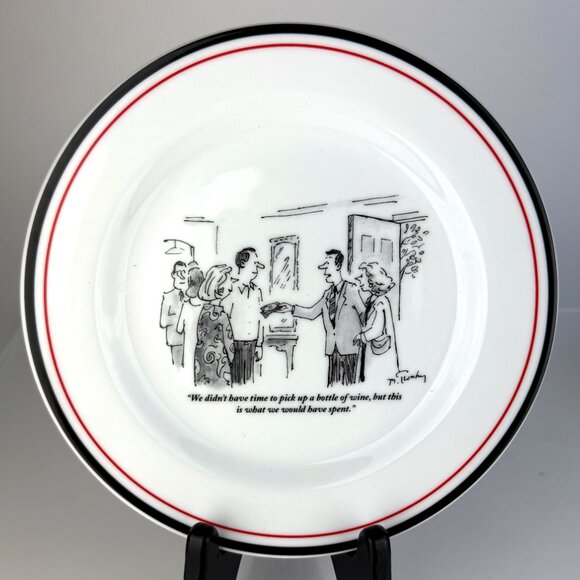 Vintage “The New Yorker” Appetizer Plate Set of 8 Cartoon Plates - Picture 2 of 10